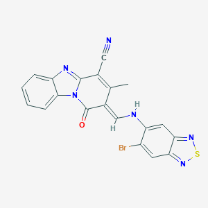 molecular formula C20H11BrN6OS B413166 (2E)-2-[[(5-bromo-2,1,3-benzothiadiazol-6-yl)amino]methylidene]-3-methyl-1-oxopyrido[1,2-a]benzimidazole-4-carbonitrile 