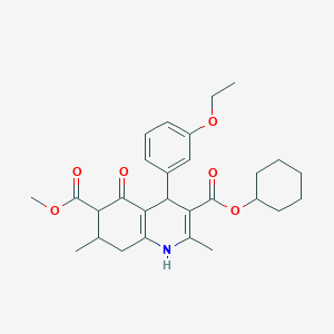 3-cyclohexyl 6-methyl 4-(3-ethoxyphenyl)-2,7-dimethyl-5-oxo-1,4,5,6,7,8-hexahydro-3,6-quinolinedicarboxylate