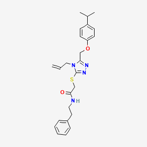 molecular formula C25H30N4O2S B4131693 2-({4-allyl-5-[(4-isopropylphenoxy)methyl]-4H-1,2,4-triazol-3-yl}thio)-N-(2-phenylethyl)acetamide 