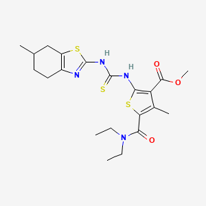 methyl 5-[(diethylamino)carbonyl]-4-methyl-2-({[(6-methyl-4,5,6,7-tetrahydro-1,3-benzothiazol-2-yl)amino]carbonothioyl}amino)-3-thiophenecarboxylate