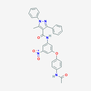 N-{3-[4-(acetylamino)phenoxy]-5-nitrophenyl}-5-methyl-1,3-diphenyl-1H-pyrazole-4-carboxamide