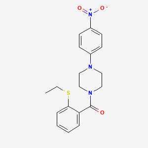 molecular formula C19H21N3O3S B4131732 1-[2-(ethylthio)benzoyl]-4-(4-nitrophenyl)piperazine 