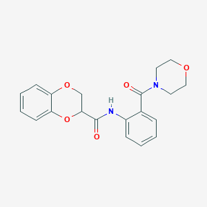 molecular formula C20H20N2O5 B4131746 N-[2-(4-morpholinylcarbonyl)phenyl]-2,3-dihydro-1,4-benzodioxine-2-carboxamide 
