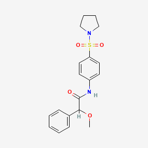 molecular formula C19H22N2O4S B4131762 2-methoxy-2-phenyl-N-[4-(1-pyrrolidinylsulfonyl)phenyl]acetamide 
