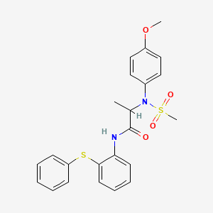 molecular formula C23H24N2O4S2 B4131783 N~2~-(4-methoxyphenyl)-N~2~-(methylsulfonyl)-N~1~-[2-(phenylthio)phenyl]alaninamide 