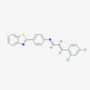 molecular formula C22H14Cl2N2S B413179 N-[4-(1,3-benzothiazol-2-yl)phenyl]-N-[3-(2,4-dichlorophenyl)-2-propenylidene]amine 