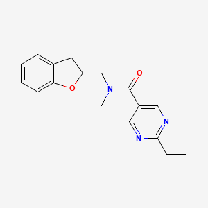 molecular formula C17H19N3O2 B4131804 N-(2,3-dihydro-1-benzofuran-2-ylmethyl)-2-ethyl-N-methylpyrimidine-5-carboxamide 