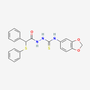 molecular formula C22H19N3O3S2 B4131818 N-1,3-benzodioxol-5-yl-2-[phenyl(phenylthio)acetyl]hydrazinecarbothioamide 
