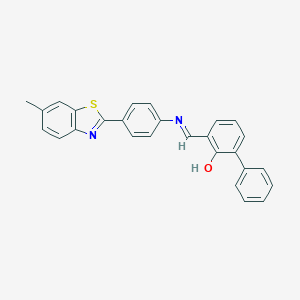 molecular formula C27H20N2OS B413182 3-({[4-(6-Methyl-1,3-benzothiazol-2-yl)phenyl]imino}methyl)[1,1'-biphenyl]-2-ol 