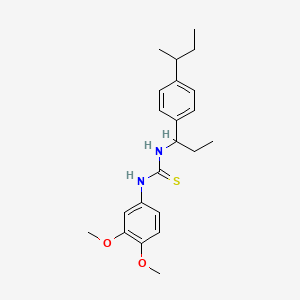 molecular formula C22H30N2O2S B4131822 N-[1-(4-sec-butylphenyl)propyl]-N'-(3,4-dimethoxyphenyl)thiourea 
