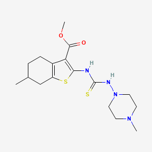 molecular formula C17H26N4O2S2 B4131845 methyl 6-methyl-2-({[(4-methyl-1-piperazinyl)amino]carbonothioyl}amino)-4,5,6,7-tetrahydro-1-benzothiophene-3-carboxylate 