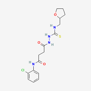 molecular formula C16H21ClN4O3S B4131849 N-(2-chlorophenyl)-4-oxo-4-(2-{[(tetrahydro-2-furanylmethyl)amino]carbonothioyl}hydrazino)butanamide 