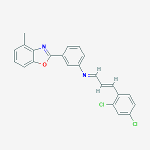 molecular formula C23H16Cl2N2O B413185 N-[3-(2,4-dichlorophenyl)-2-propenylidene]-N-[3-(4-methyl-1,3-benzoxazol-2-yl)phenyl]amine 