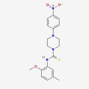 molecular formula C19H22N4O3S B4131857 N-(2-methoxy-5-methylphenyl)-4-(4-nitrophenyl)-1-piperazinecarbothioamide 