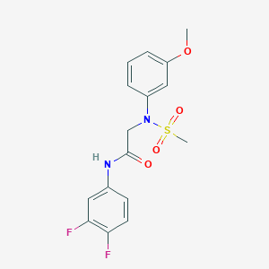 molecular formula C16H16F2N2O4S B4131863 N~1~-(3,4-difluorophenyl)-N~2~-(3-methoxyphenyl)-N~2~-(methylsulfonyl)glycinamide 