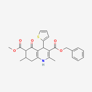 molecular formula C25H25NO5S B4131877 3-benzyl 6-methyl 2,7-dimethyl-5-oxo-4-(2-thienyl)-1,4,5,6,7,8-hexahydro-3,6-quinolinedicarboxylate 