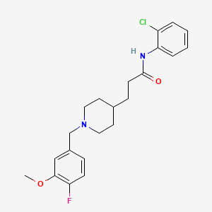 molecular formula C22H26ClFN2O2 B4131878 N-(2-chlorophenyl)-3-[1-(4-fluoro-3-methoxybenzyl)-4-piperidinyl]propanamide 