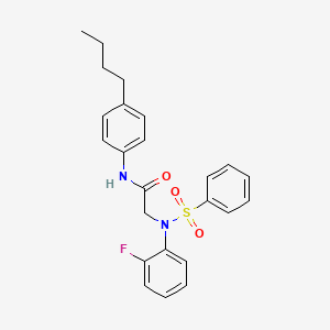 molecular formula C24H25FN2O3S B4131902 N~1~-(4-butylphenyl)-N~2~-(2-fluorophenyl)-N~2~-(phenylsulfonyl)glycinamide 