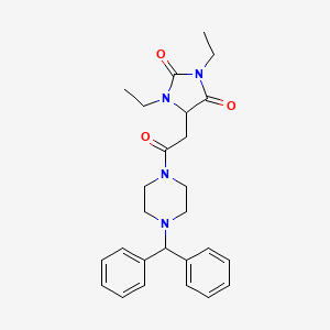 5-{2-[4-(diphenylmethyl)-1-piperazinyl]-2-oxoethyl}-1,3-diethyl-2,4-imidazolidinedione