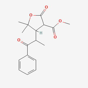 methyl 5,5-dimethyl-4-(1-methyl-2-oxo-2-phenylethyl)-2-oxotetrahydro-3-furancarboxylate