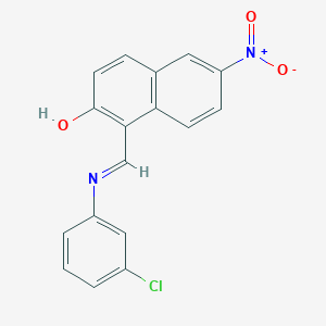 molecular formula C17H11ClN2O3 B413194 1-{[(3-Chlorophenyl)imino]methyl}-6-nitro-2-naphthol 