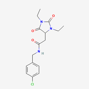 molecular formula C16H20ClN3O3 B4131941 N-(4-chlorobenzyl)-2-(1,3-diethyl-2,5-dioxo-4-imidazolidinyl)acetamide 