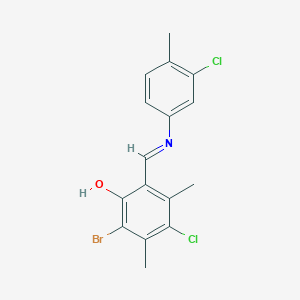 2-Bromo-4-chloro-6-{[(3-chloro-4-methylphenyl)imino]methyl}-3,5-dimethylphenol