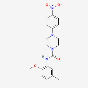 molecular formula C19H22N4O4 B4131971 N-(2-methoxy-5-methylphenyl)-4-(4-nitrophenyl)-1-piperazinecarboxamide 