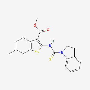 molecular formula C20H22N2O2S2 B4132002 methyl 2-[(2,3-dihydro-1H-indol-1-ylcarbonothioyl)amino]-6-methyl-4,5,6,7-tetrahydro-1-benzothiophene-3-carboxylate 
