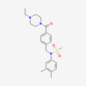 molecular formula C23H31N3O3S B4132019 N-(3,4-dimethylphenyl)-N-{4-[(4-ethyl-1-piperazinyl)carbonyl]benzyl}methanesulfonamide 
