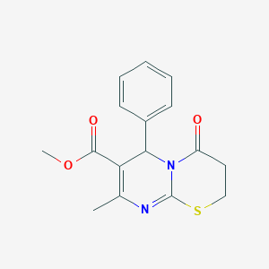 molecular formula C16H16N2O3S B413202 methyl 8-methyl-4-oxo-6-phenyl-3,4-dihydro-2H,6H-pyrimido[2,1-b][1,3]thiazine-7-carboxylate CAS No. 300770-19-8