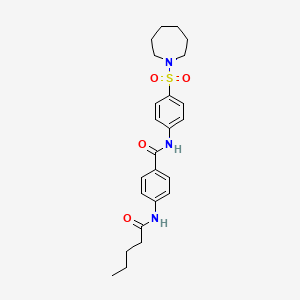 molecular formula C24H31N3O4S B4132033 N-[4-(1-azepanylsulfonyl)phenyl]-4-(pentanoylamino)benzamide 