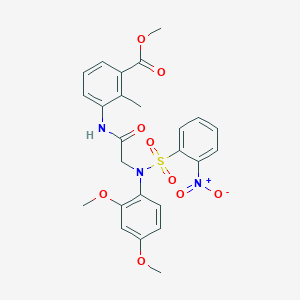 molecular formula C25H25N3O9S B4132061 methyl 3-({N-(2,4-dimethoxyphenyl)-N-[(2-nitrophenyl)sulfonyl]glycyl}amino)-2-methylbenzoate 