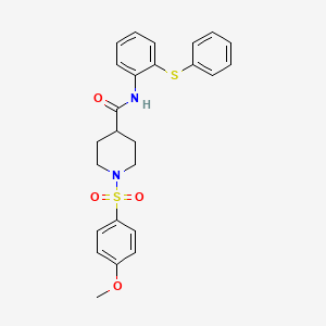 molecular formula C25H26N2O4S2 B4132066 1-[(4-methoxyphenyl)sulfonyl]-N-[2-(phenylthio)phenyl]-4-piperidinecarboxamide 