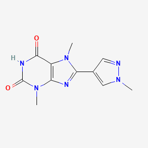 3,7-dimethyl-8-(1-methyl-1H-pyrazol-4-yl)-3,7-dihydro-1H-purine-2,6-dione