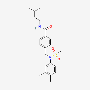 molecular formula C22H30N2O3S B4132110 4-{[(3,4-dimethylphenyl)(methylsulfonyl)amino]methyl}-N-(3-methylbutyl)benzamide 