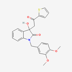 molecular formula C23H21NO5S B4132111 1-(3,4-dimethoxybenzyl)-3-hydroxy-3-[2-oxo-2-(2-thienyl)ethyl]-1,3-dihydro-2H-indol-2-one 