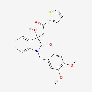 1-(3,4-dimethoxybenzyl)-3-hydroxy-3-[2-oxo-2-(2-thienyl)ethyl]-1,3-dihydro-2H-indol-2-one