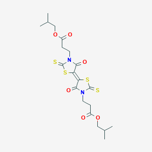 molecular formula C20H26N2O6S4 B413212 3,3'-Di(3-isobutoxy-3-oxopropyl)-4,4'-dioxo-2,2'-dithioxo-5,5'-bis[1,3-thiazolidin-5-ylidene] 