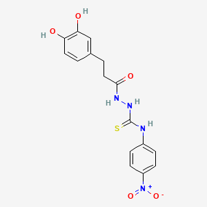 molecular formula C16H16N4O5S B4132123 2-[3-(3,4-dihydroxyphenyl)propanoyl]-N-(4-nitrophenyl)hydrazinecarbothioamide 