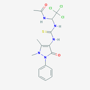 N-[2,2,2-trichloro-1-[(1,5-dimethyl-3-oxo-2-phenylpyrazol-4-yl)carbamothioylamino]ethyl]acetamide
