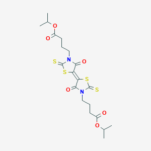 molecular formula C20H26N2O6S4 B413214 propan-2-yl 4-[(5E)-4-oxo-5-[4-oxo-3-(4-oxo-4-propan-2-yloxybutyl)-2-sulfanylidene-1,3-thiazolidin-5-ylidene]-2-sulfanylidene-1,3-thiazolidin-3-yl]butanoate CAS No. 305377-38-2