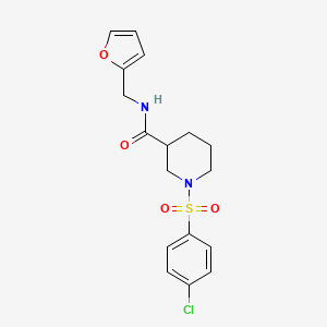 1-[(4-chlorophenyl)sulfonyl]-N-(2-furylmethyl)-3-piperidinecarboxamide