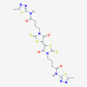 3,3'-Di{4-[(5-methyl-1,3,4-thiadiazol-2-yl)amino]-4-oxobutyl}-4,4'-dioxo-2,2'-dithioxo-5,5'-bis[1,3-thiazolidin-5-ylidene]