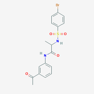 molecular formula C17H17BrN2O4S B4132160 N~1~-(3-acetylphenyl)-N~2~-[(4-bromophenyl)sulfonyl]alaninamide 