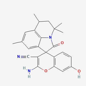 2-amino-7-hydroxy-4',4',6',8'-tetramethyl-2'-oxo-5',6'-dihydro-4'H-spiro[chromene-4,1'-pyrrolo[3,2,1-ij]quinoline]-3-carbonitrile