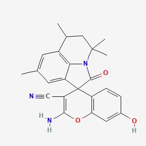 molecular formula C24H23N3O3 B4132165 2-amino-7-hydroxy-4',4',6',8'-tetramethyl-2'-oxo-5',6'-dihydro-4'H-spiro[chromene-4,1'-pyrrolo[3,2,1-ij]quinoline]-3-carbonitrile 