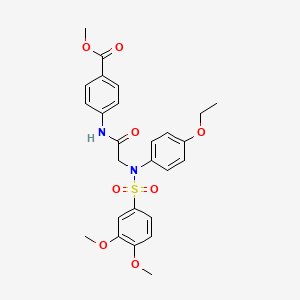 molecular formula C26H28N2O8S B4132173 methyl 4-{[N-[(3,4-dimethoxyphenyl)sulfonyl]-N-(4-ethoxyphenyl)glycyl]amino}benzoate 