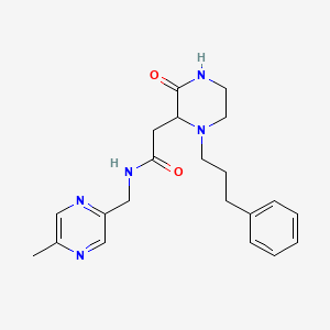 molecular formula C21H27N5O2 B4132182 N-[(5-methyl-2-pyrazinyl)methyl]-2-[3-oxo-1-(3-phenylpropyl)-2-piperazinyl]acetamide 