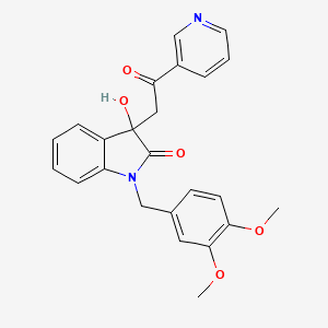 1-(3,4-dimethoxybenzyl)-3-hydroxy-3-[2-oxo-2-(3-pyridinyl)ethyl]-1,3-dihydro-2H-indol-2-one